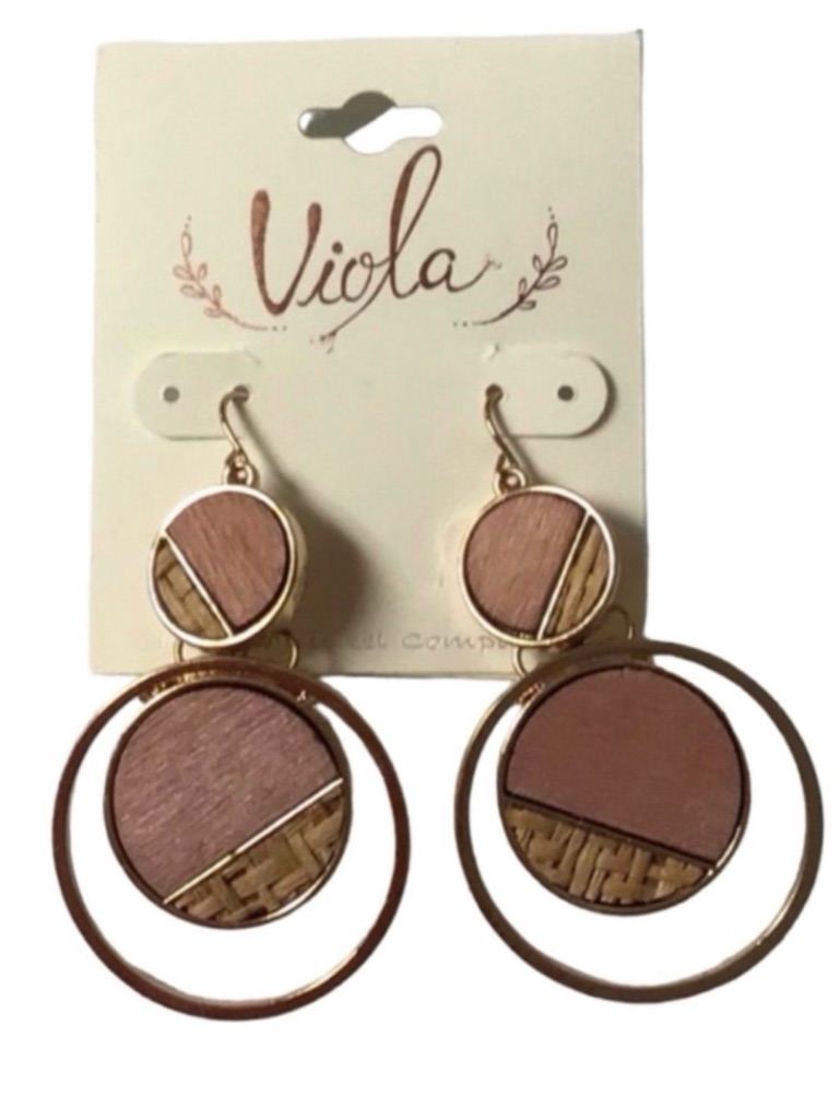 Viola Double Circle Drop Earrings Nwt 15$